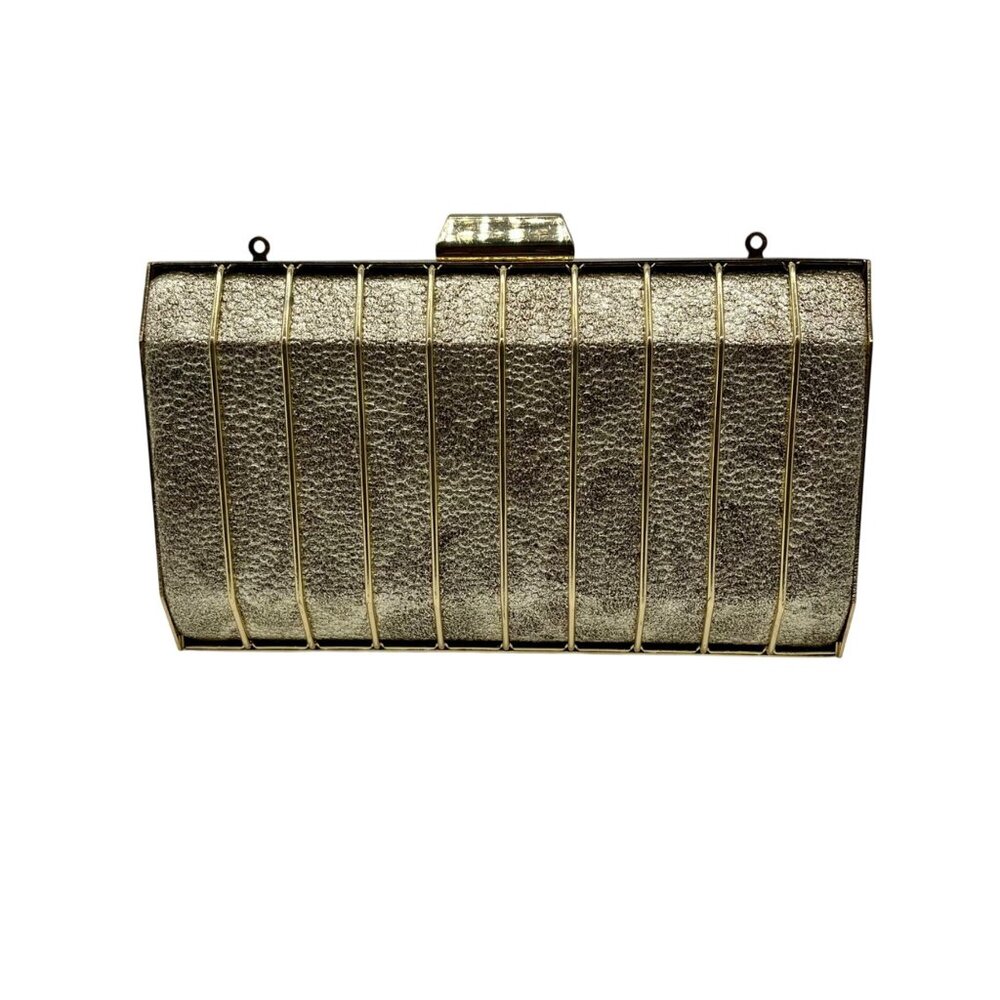 MMS Brands Metallic Gold Evening Clutch Bag